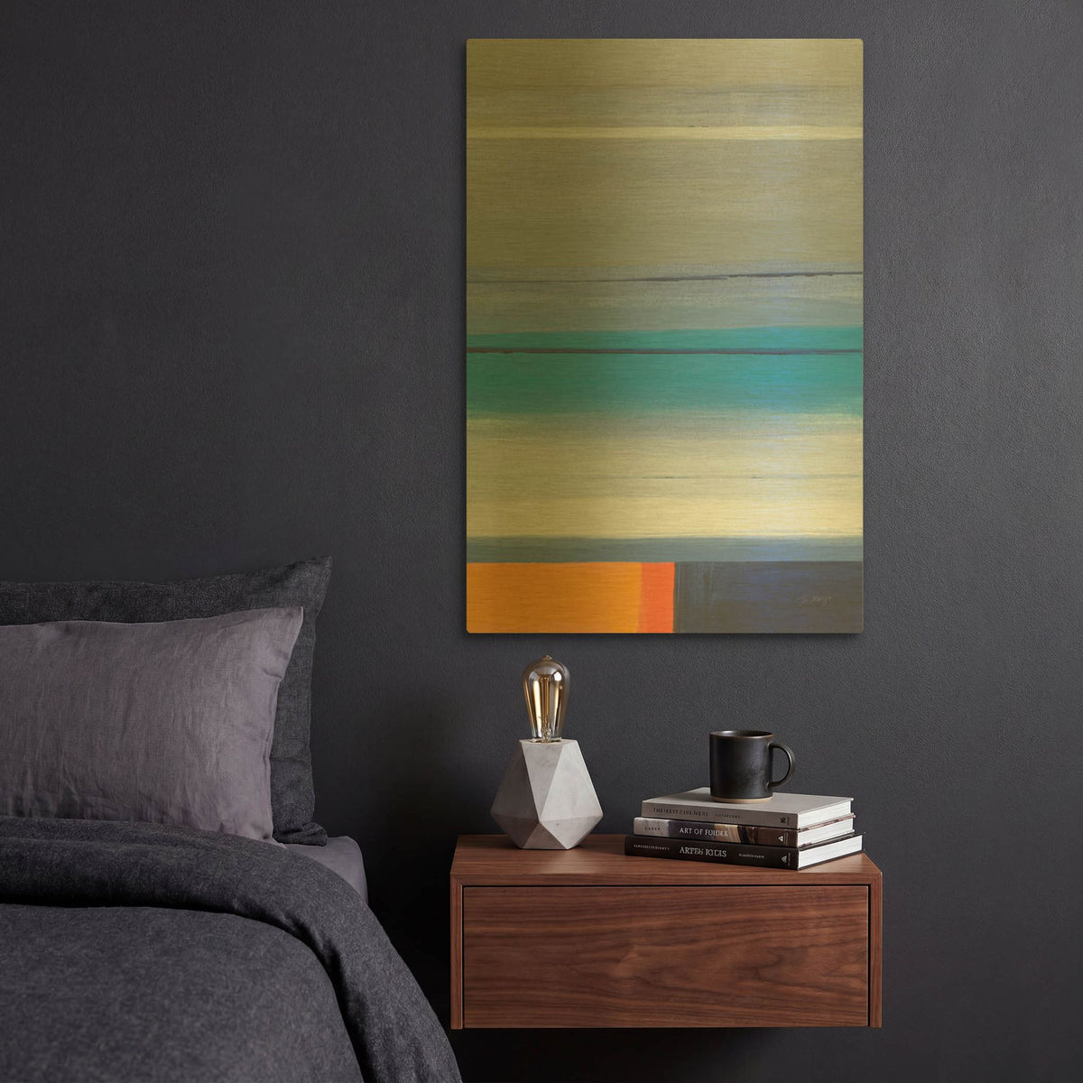 'Sight Lines' By Jo Maye Gold Metal Wall Art