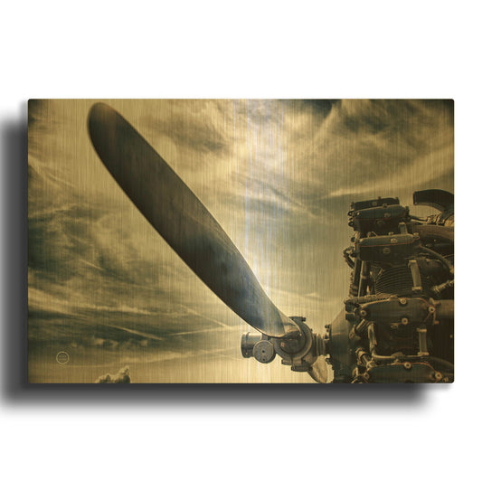 'Aero Maquina' By Nathan Larson Gold Metal Wall Art