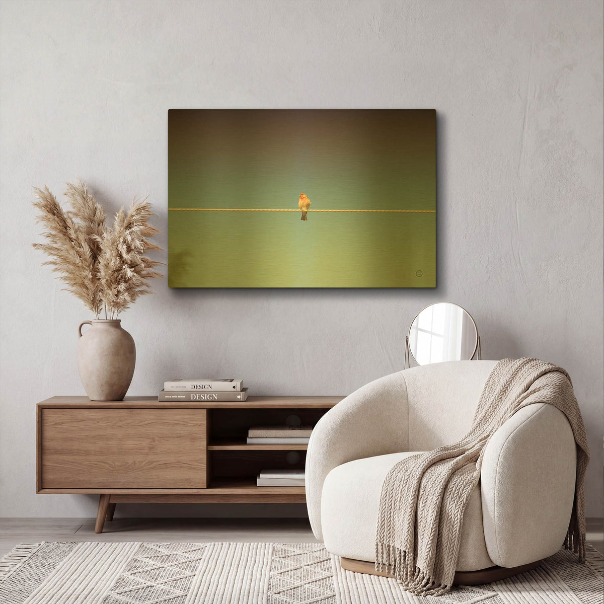 'Waiting' By Nathan Larson Gold Metal Wall Art
