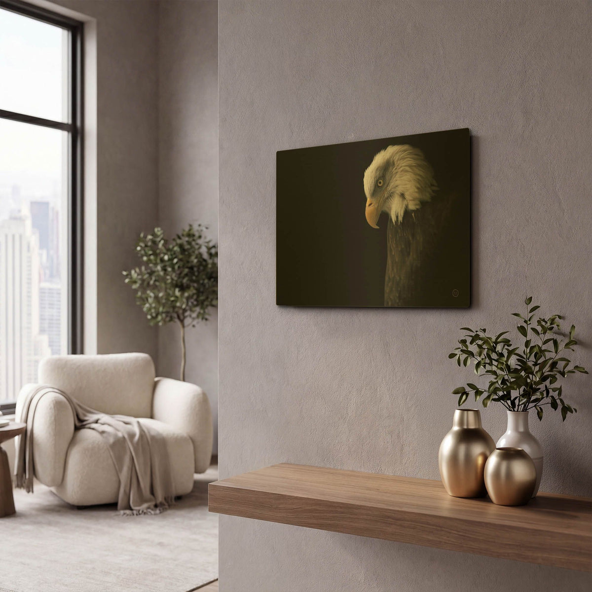 'Eagle Bow' By Nathan Larson Gold Metal Wall Art