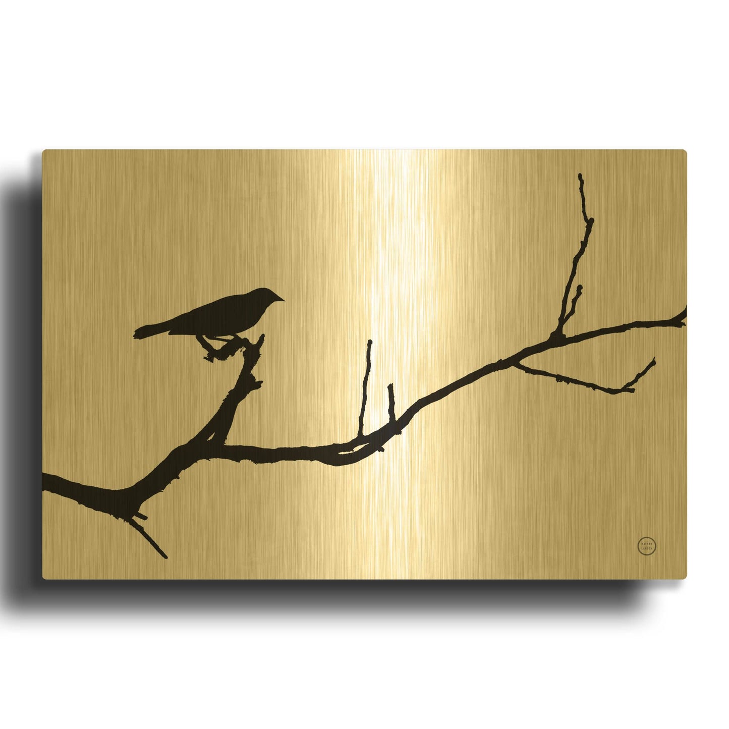 'Bird Silhouette' By Nathan Larson Gold Metal Wall Art