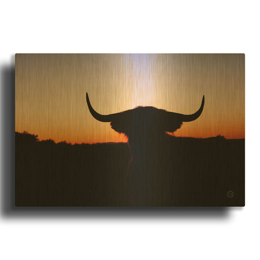 'Bull Set' By Nathan Larson Gold Metal Wall Art