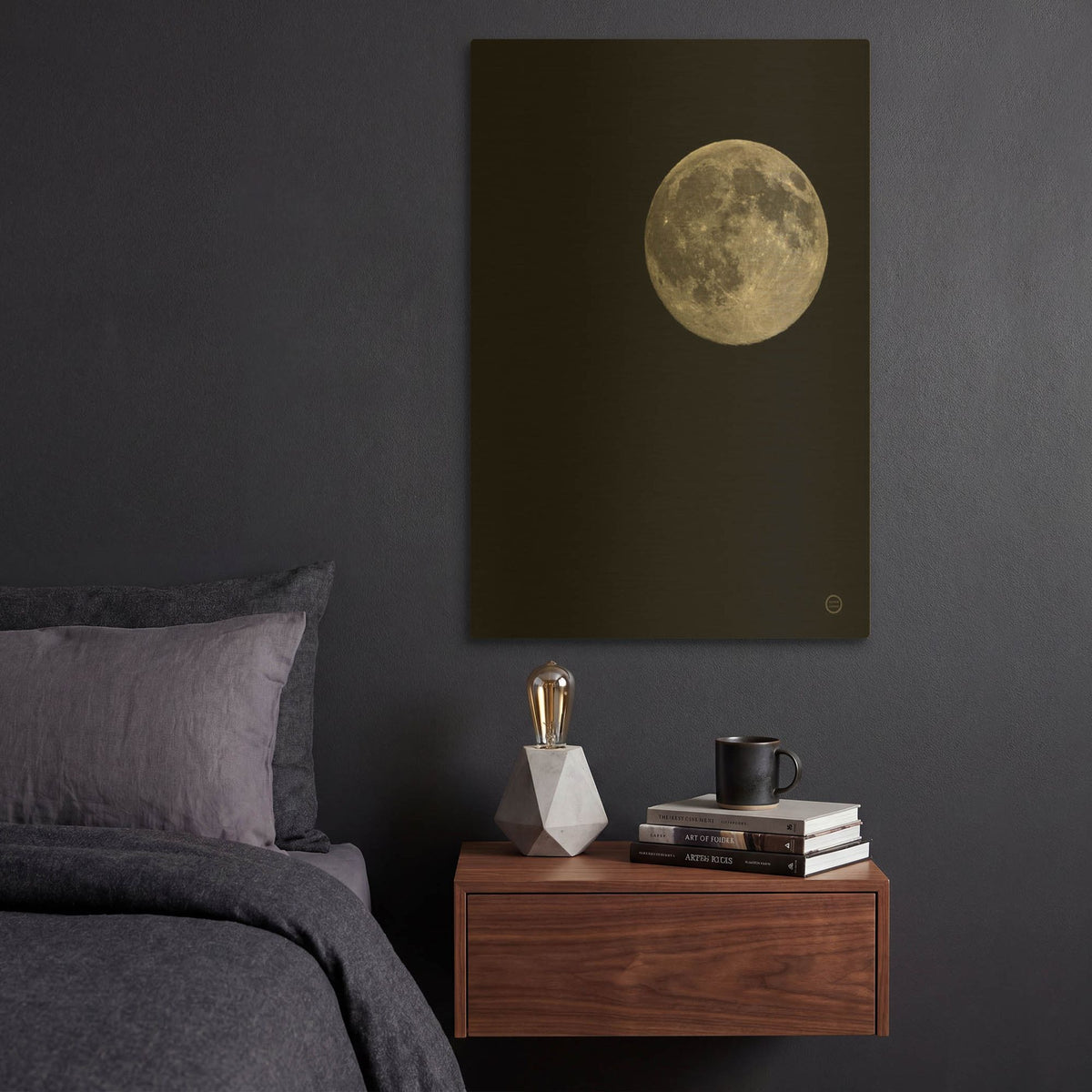 'Moon Detail I' By Nathan Larson Gold Metal Wall Art