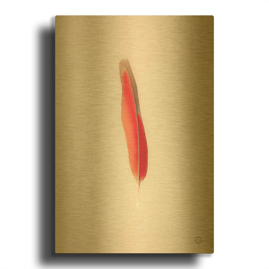 'Floating Feathers II' By Nathan Larson Gold Metal Wall Art