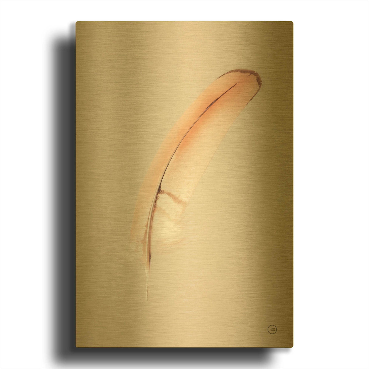 'Floating Feathers III' By Nathan Larson Gold Metal Wall Art