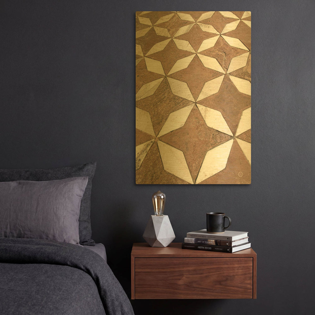 'Mosaic III' By Nathan Larson Gold Metal Wall Art