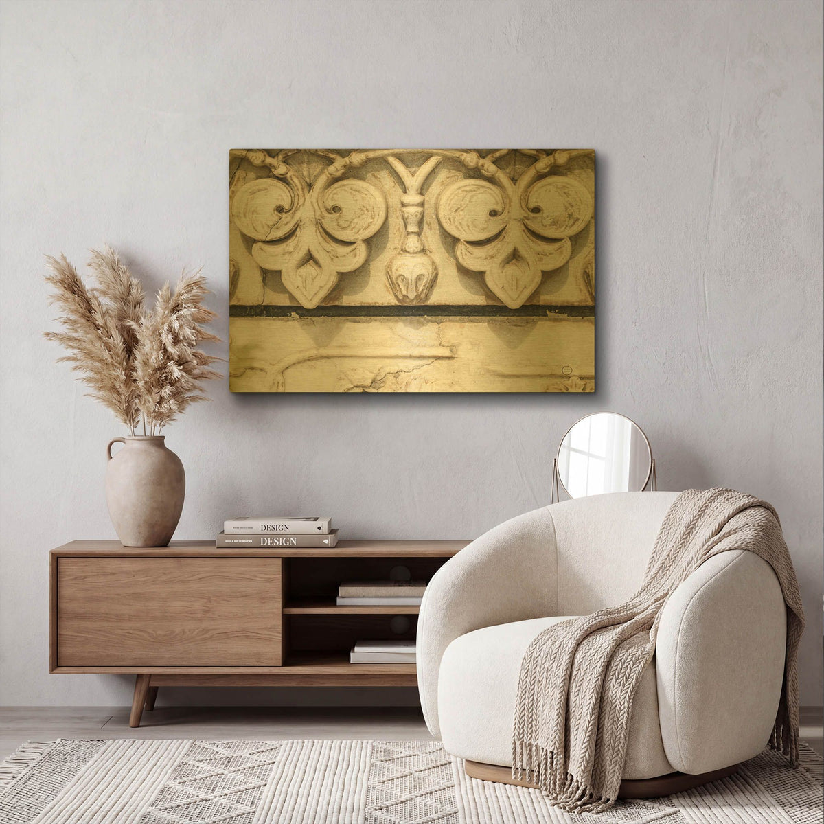 'Sculptural Detail' By Nathan Larson Gold Metal Wall Art