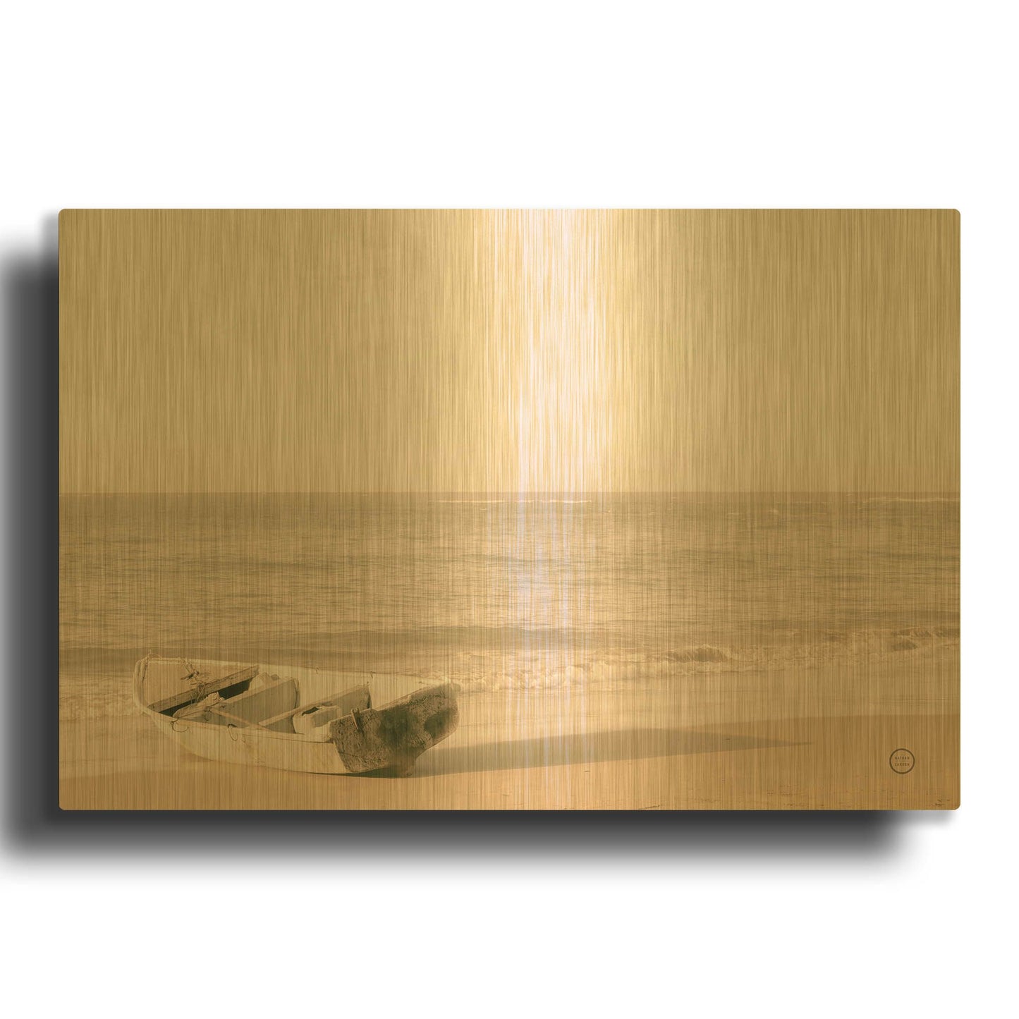 'Fishing Boat at Sunset' By Nathan Larson Gold Metal Wall Art