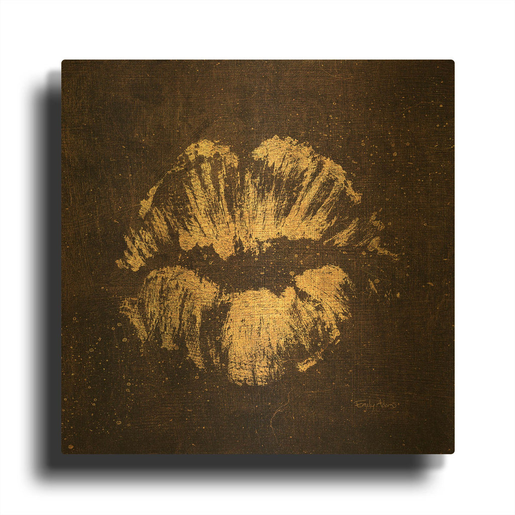 'Shoe Fetish Quotes VIII Dark' By Emily Adams Gold Metal Wall Art