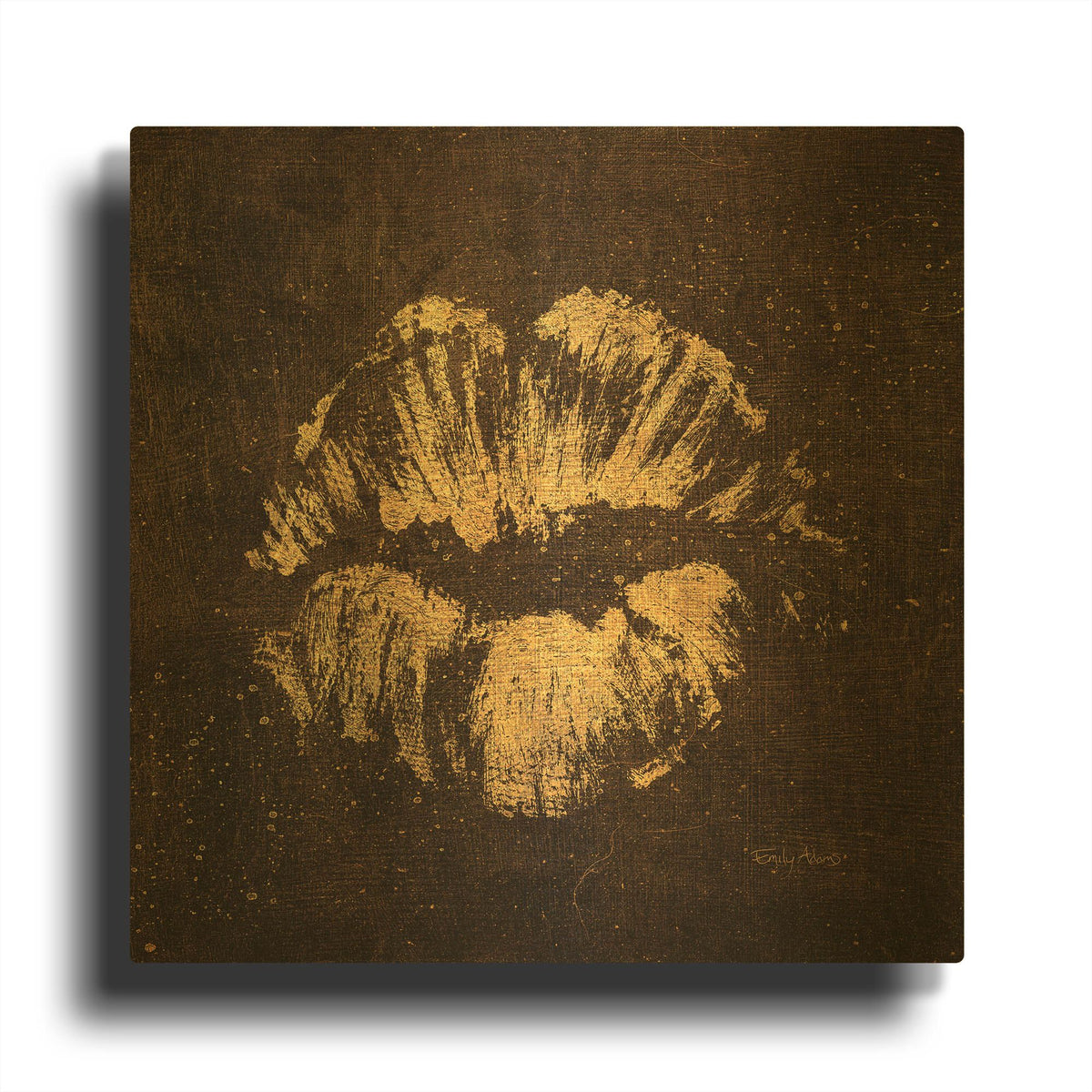 'Shoe Fetish Quotes VIII Dark' By Emily Adams Gold Metal Wall Art