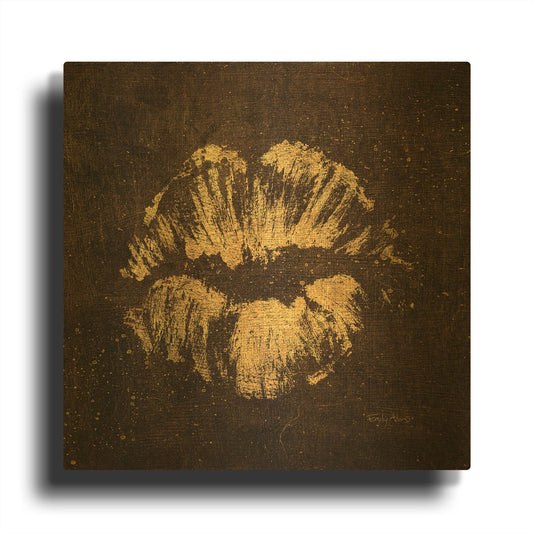 'Shoe Fetish Quotes VIII Dark' By Emily Adams Gold Metal Wall Art