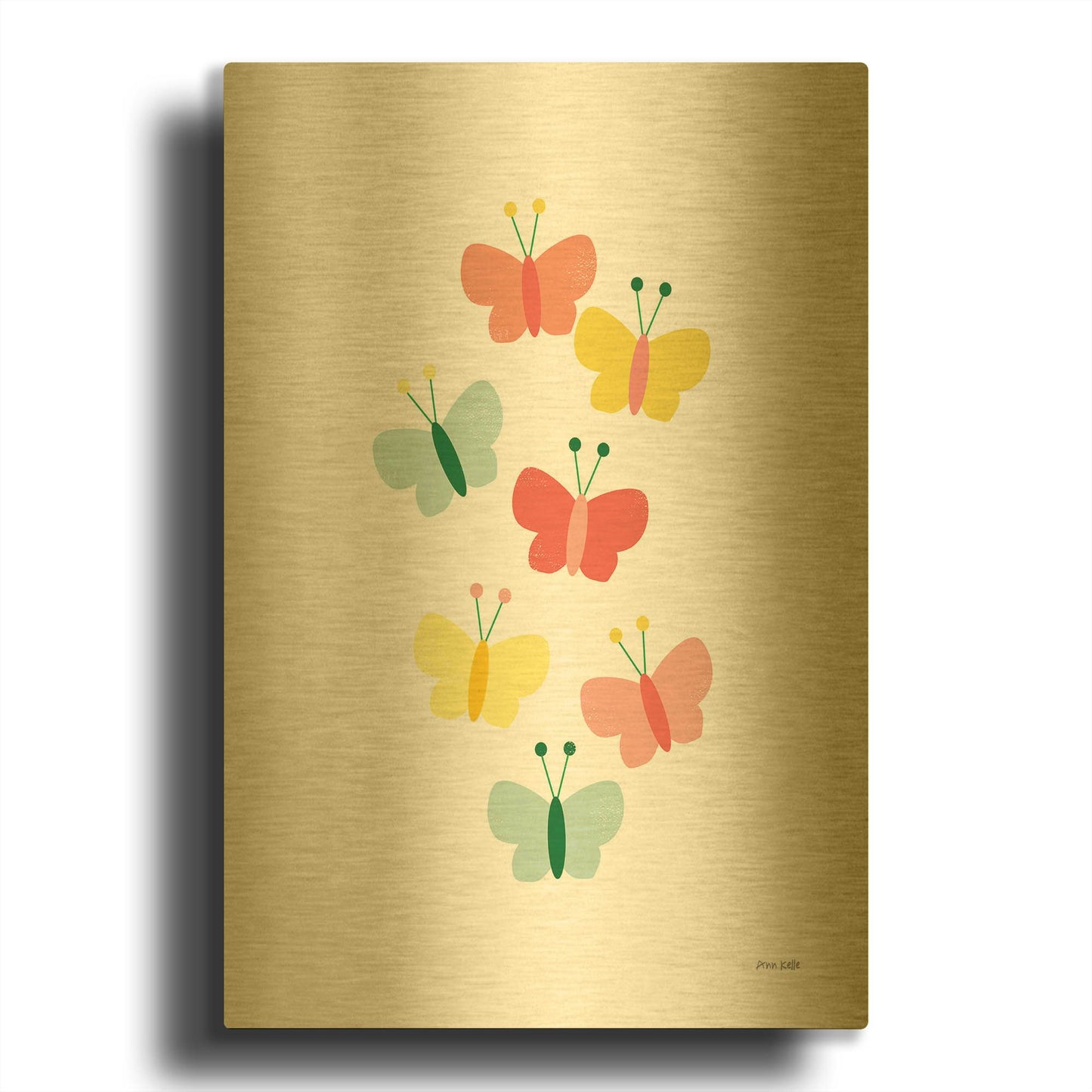 'Butterfly Friends' By Ann Kelle Gold Metal Wall Art