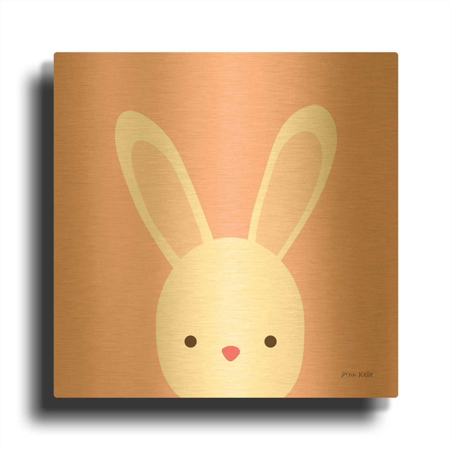 'Cuddly Bunny' By Ann Kelle Gold Metal Wall Art