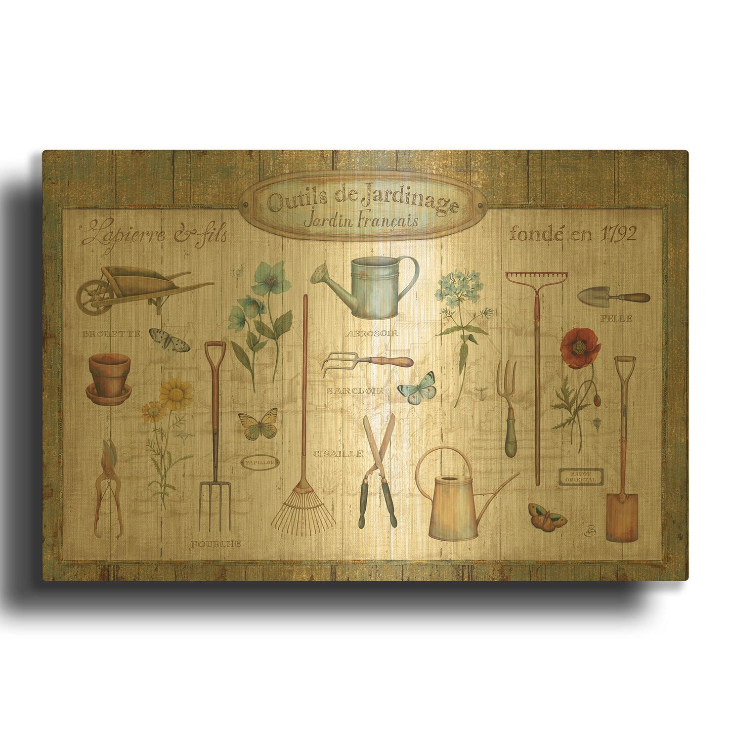 'Royal Garden I' By Daphne Brissonnet Gold Metal Wall Art