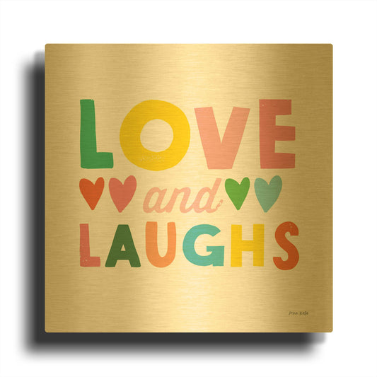 'Love and Laughs' By Ann Kelle Gold Metal Wall Art