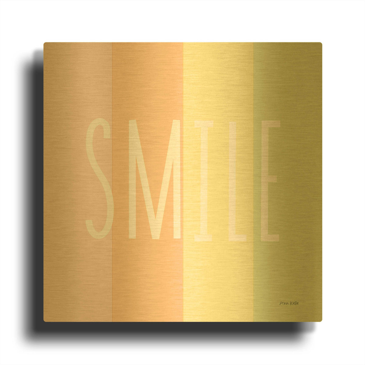 'Smile Rainbow' By Ann Kelle Gold Metal Wall Art