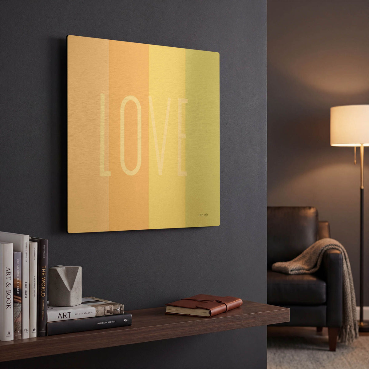 'Love Rainbow' By Ann Kelle Gold Metal Wall Art