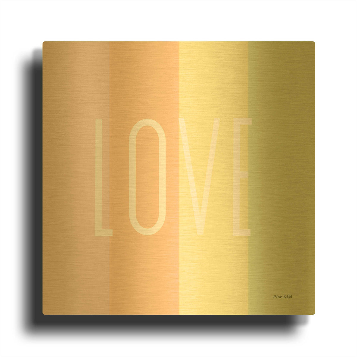 'Love Rainbow' By Ann Kelle Gold Metal Wall Art