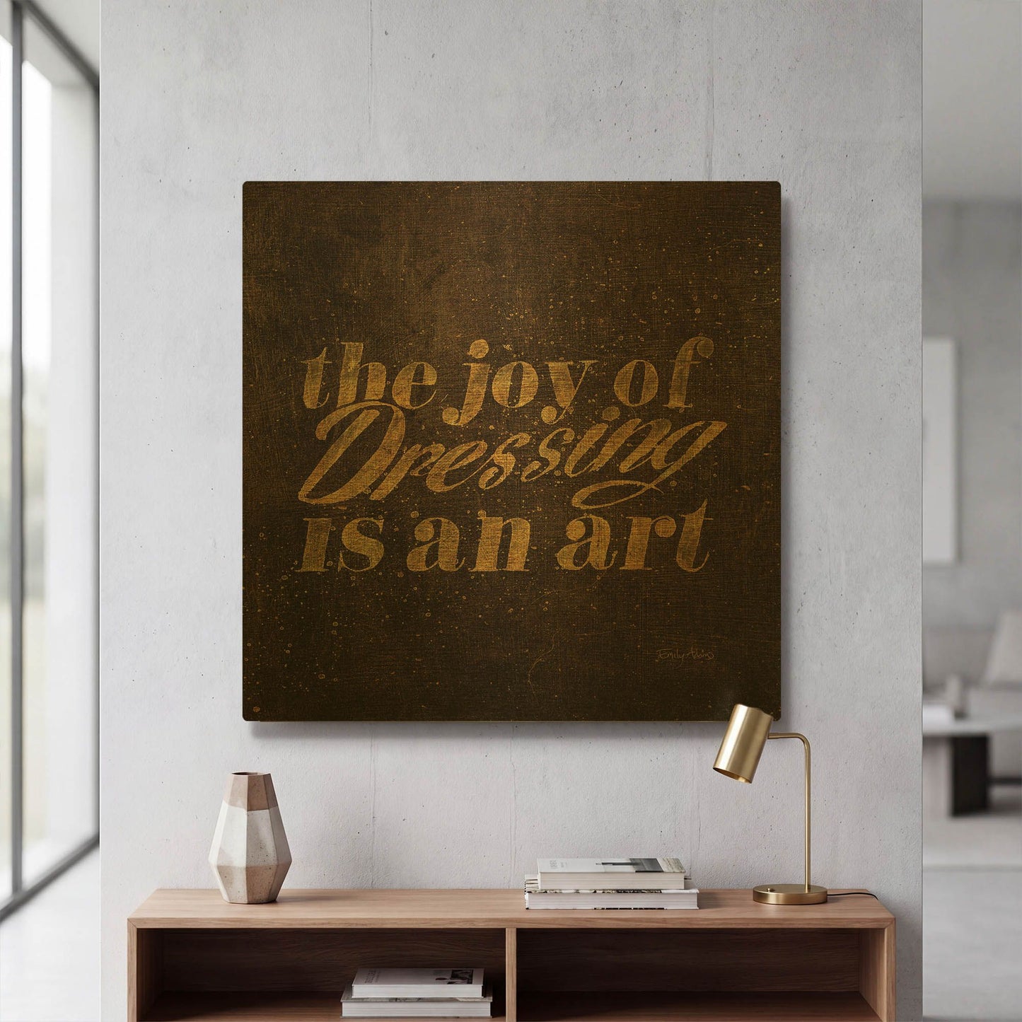 'Shoe Fetish Quotes V Dark' By Emily Adams Gold Metal Wall Art