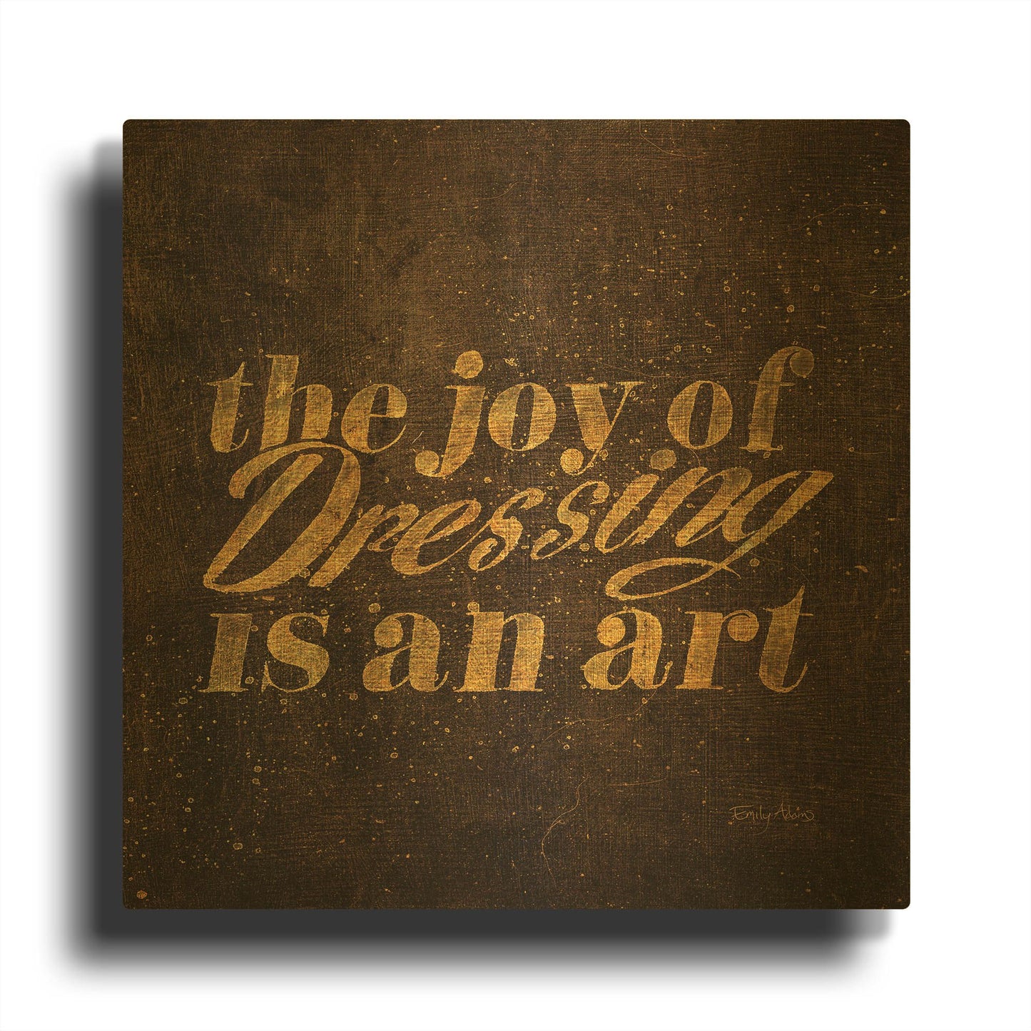 'Shoe Fetish Quotes V Dark' By Emily Adams Gold Metal Wall Art
