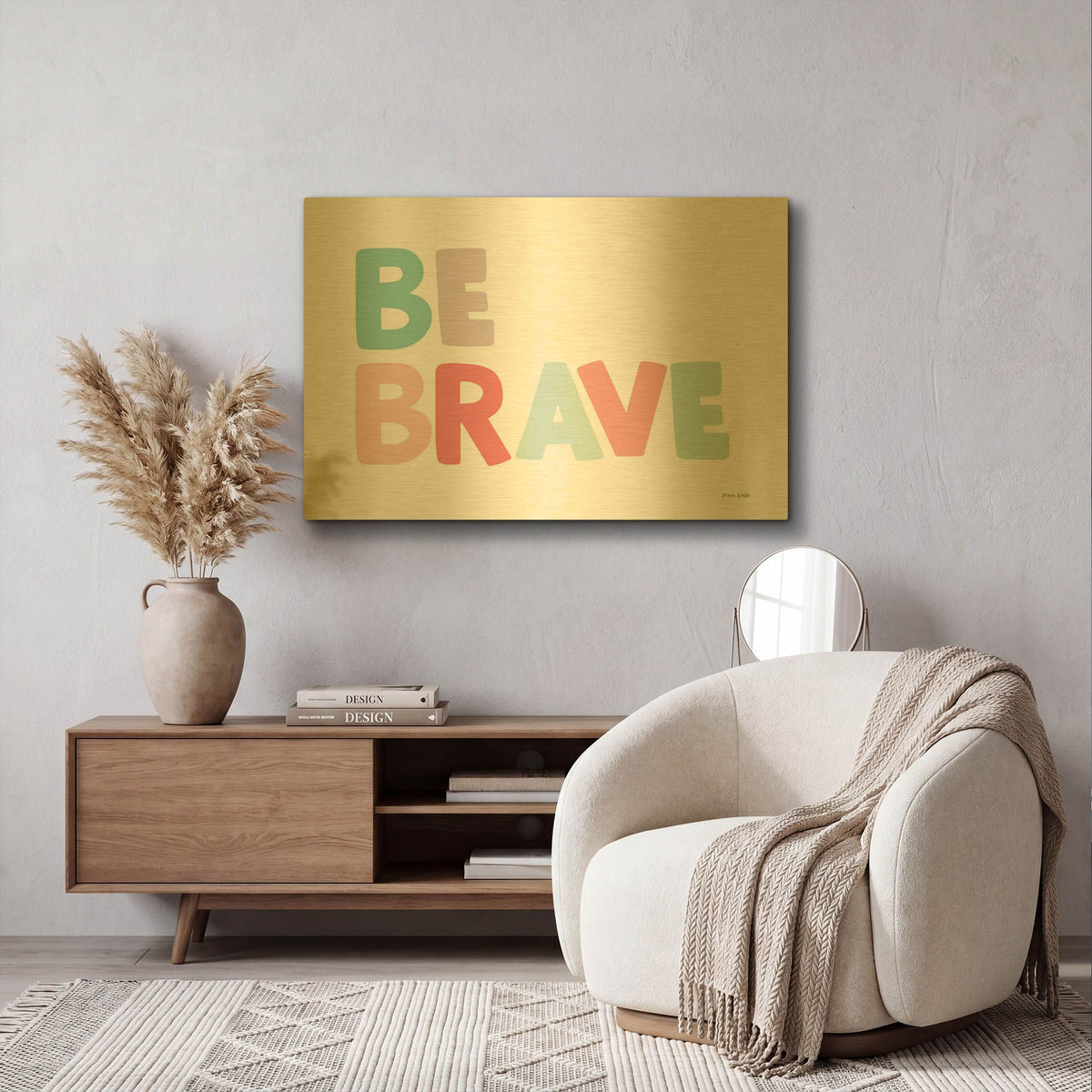 'Be Brave' By Ann Kelle Gold Metal Wall Art