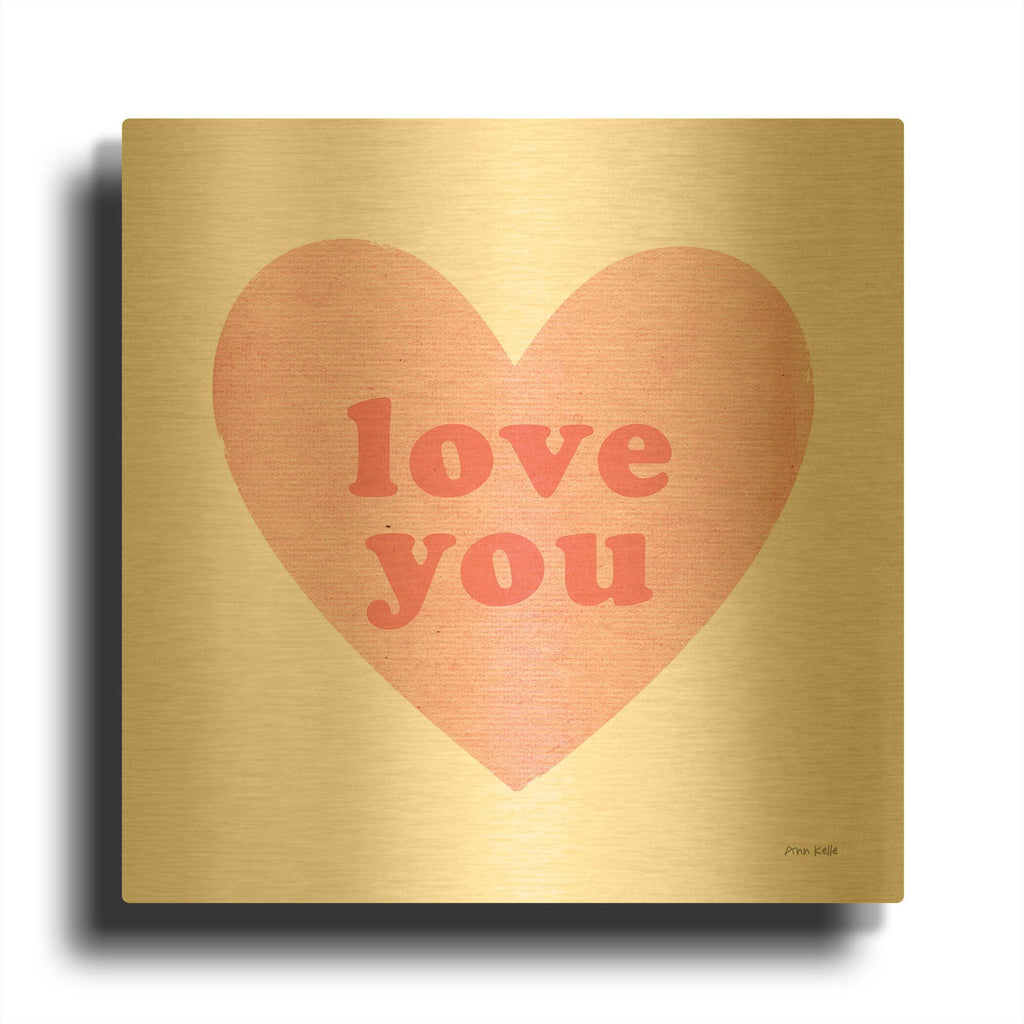 'Love Heart' By Ann Kelle Gold Metal Wall Art