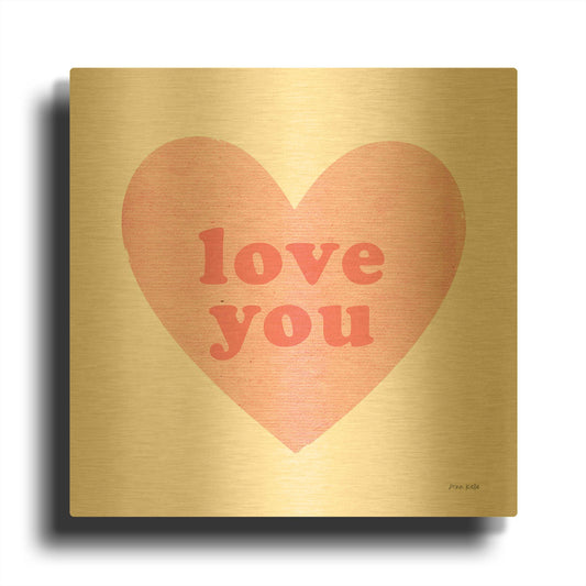 'Love Heart' By Ann Kelle Gold Metal Wall Art
