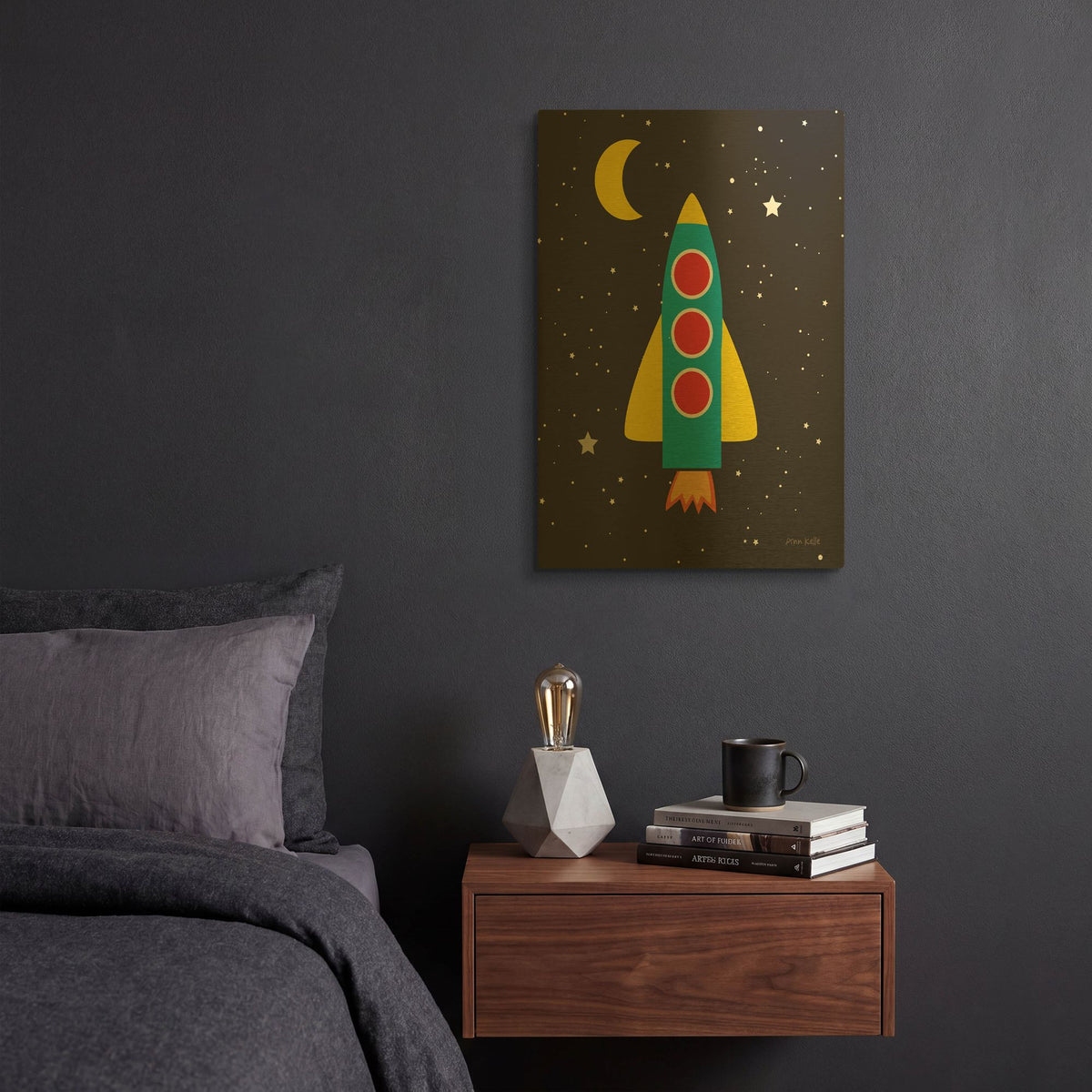 'Blast Off' By Ann Kelle Gold Metal Wall Art