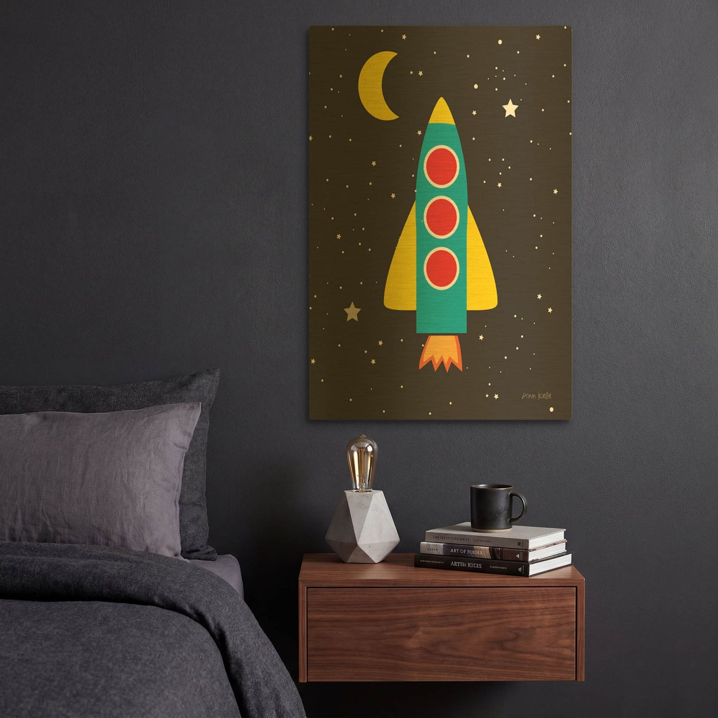 'Blast Off' By Ann Kelle Gold Metal Wall Art