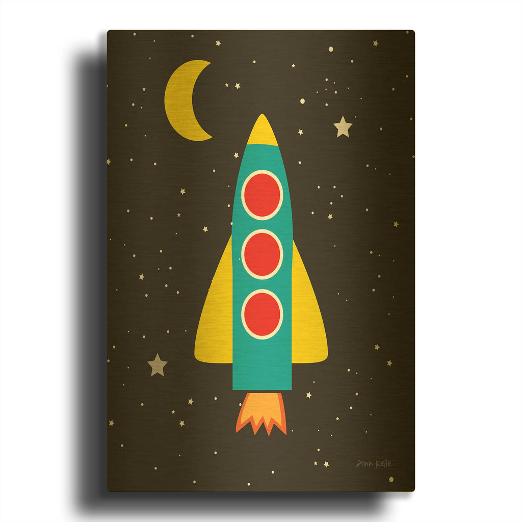 'Blast Off' By Ann Kelle Gold Metal Wall Art