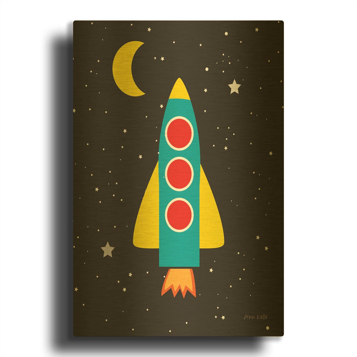 'Blast Off' By Ann Kelle Gold Metal Wall Art