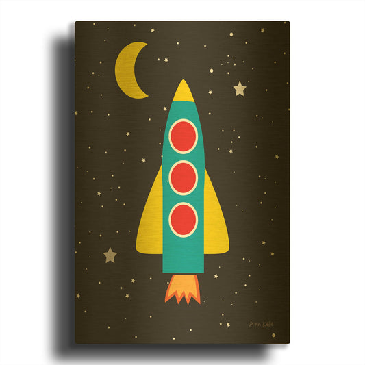 'Blast Off' By Ann Kelle Gold Metal Wall Art