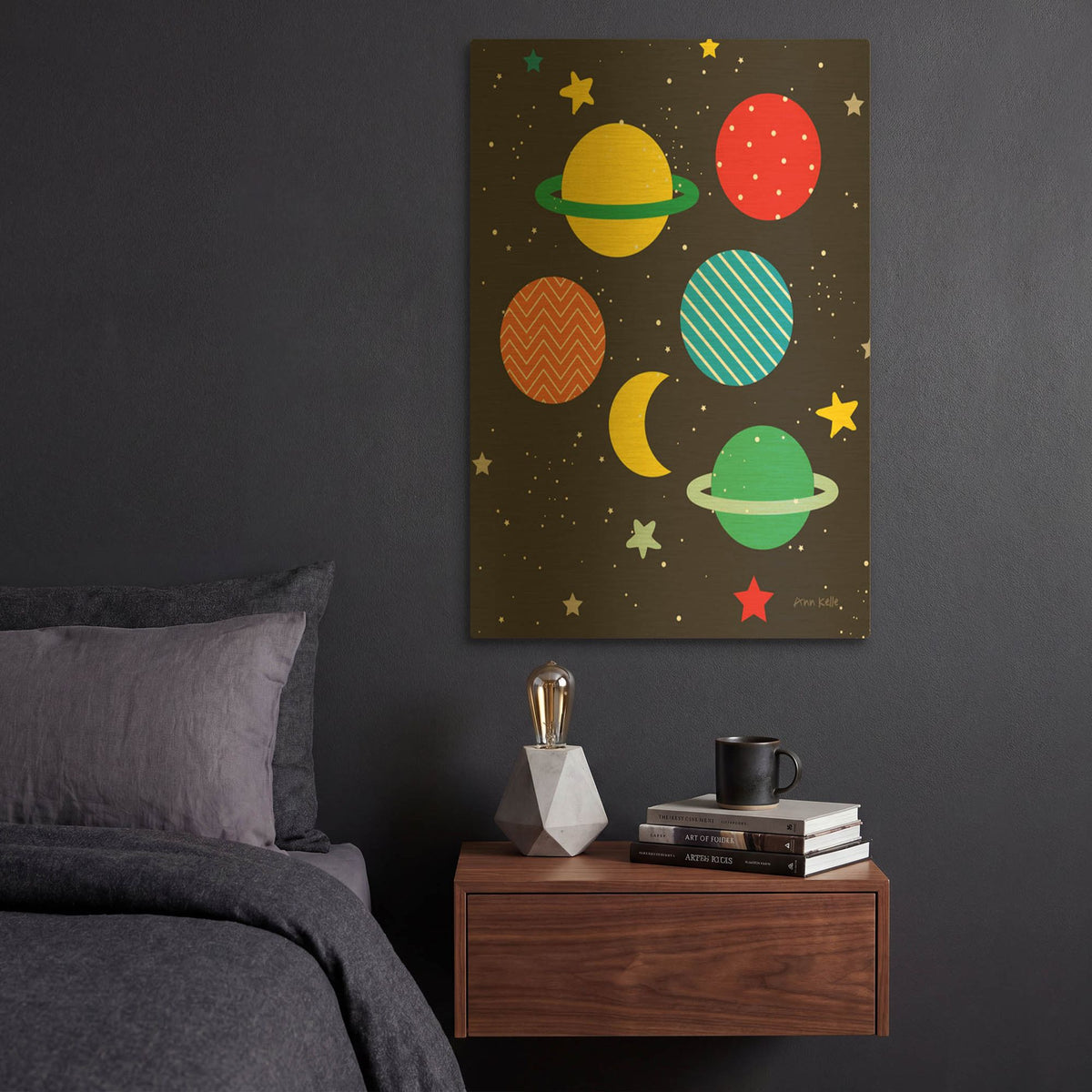 'Outer Space' By Ann Kelle Gold Metal Wall Art
