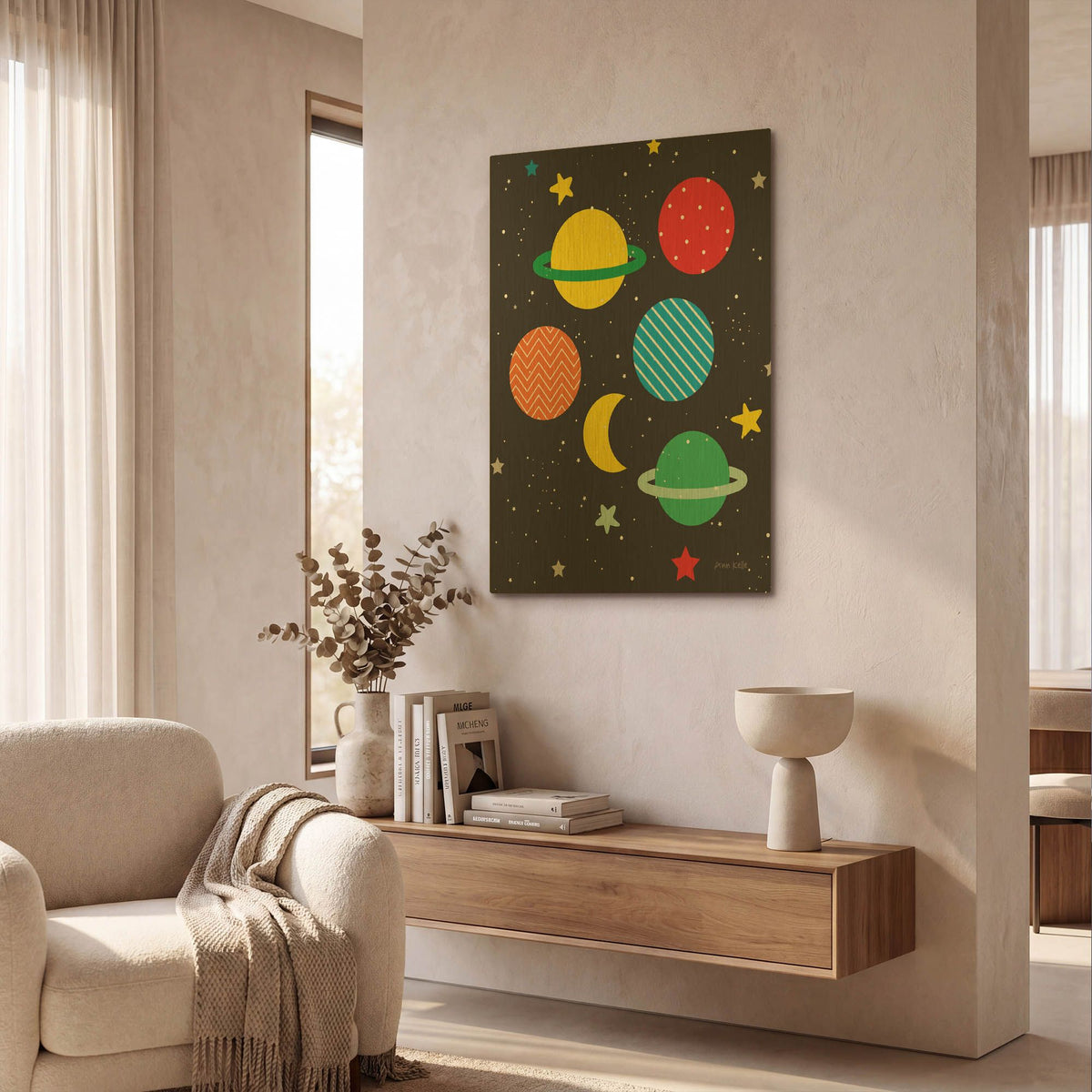 'Outer Space' By Ann Kelle Gold Metal Wall Art