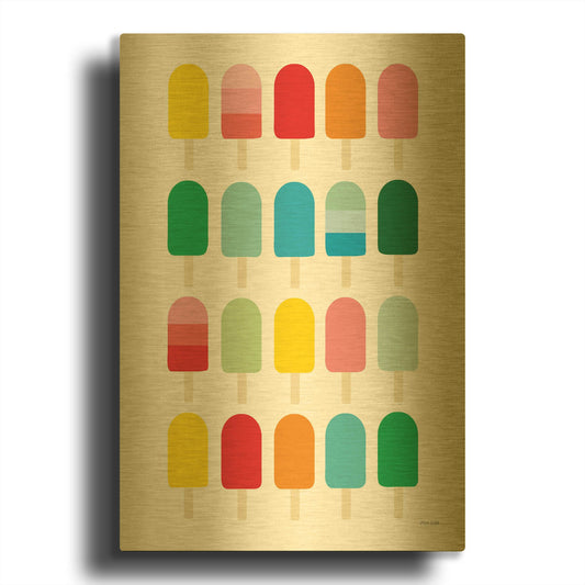 'Popcycle Fun' By Ann Kelle Gold Metal Wall Art