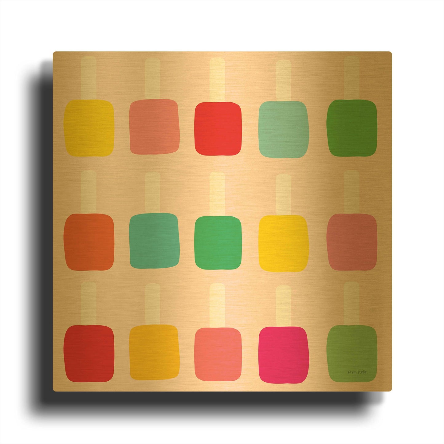 'Nail Polish Fun' By Ann Kelle Gold Metal Wall Art