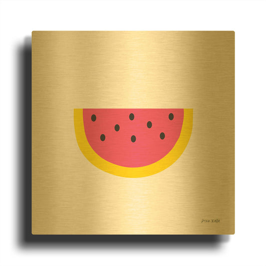 'Watermelon' By Ann Kelle Gold Metal Wall Art