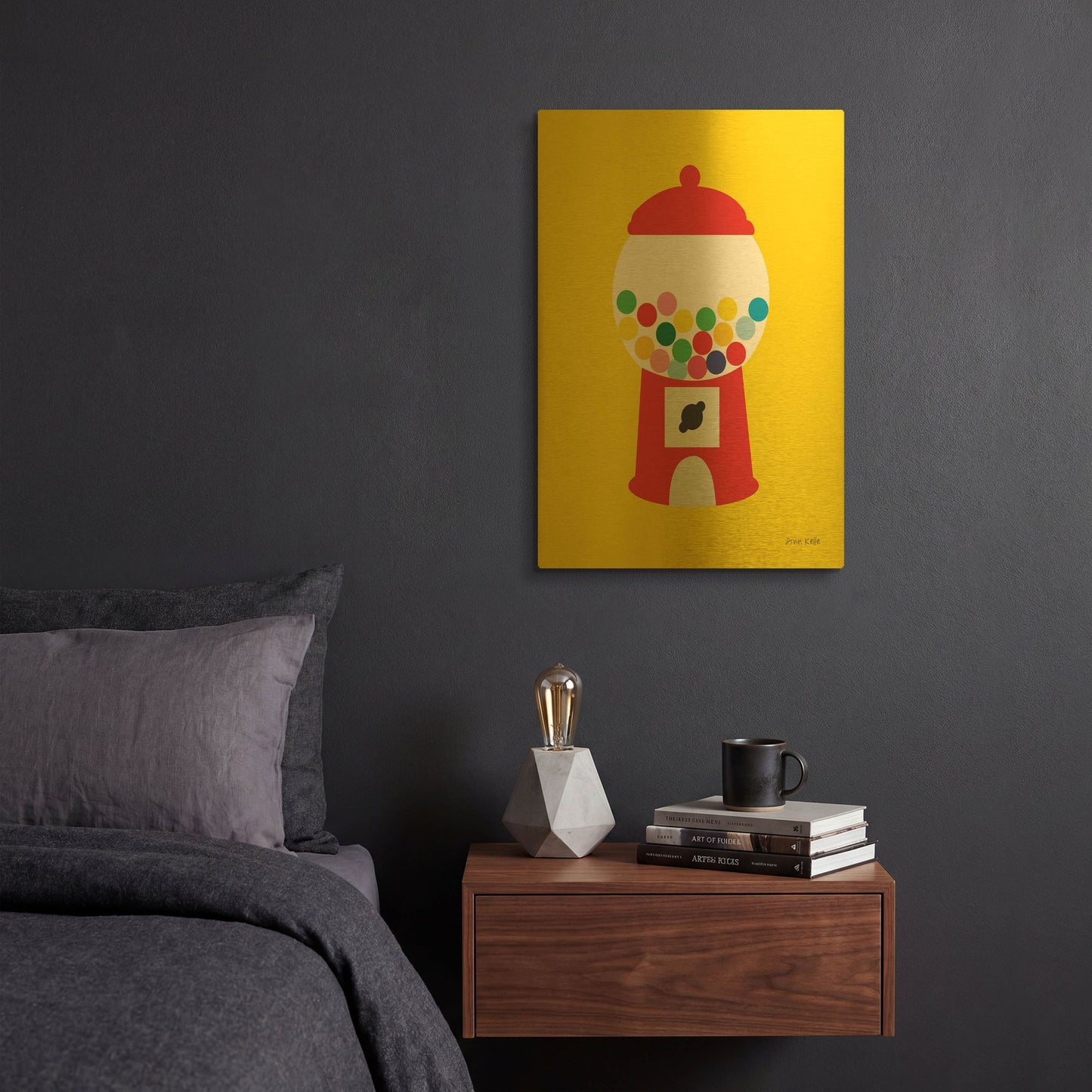 'Gumball Machine' By Ann Kelle Gold Metal Wall Art