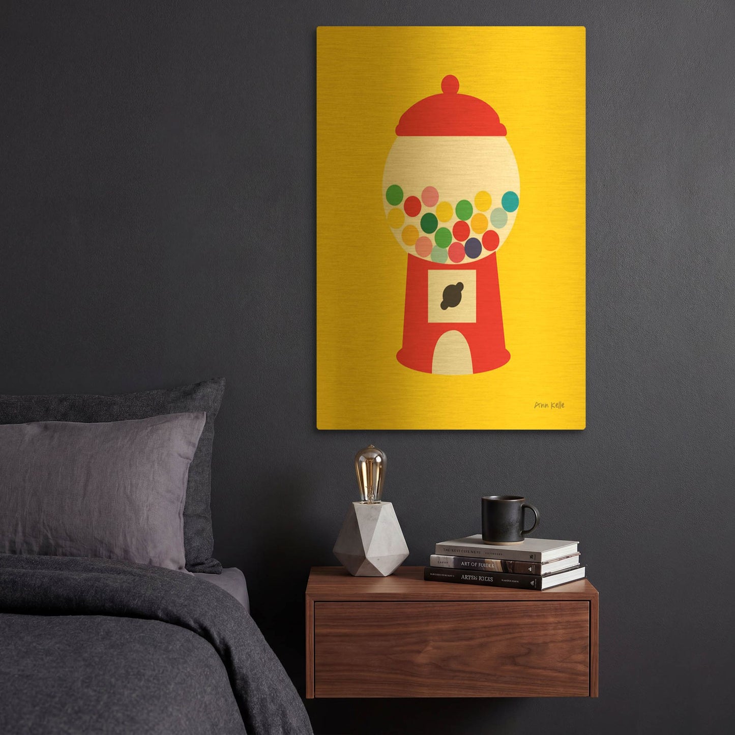 'Gumball Machine' By Ann Kelle Gold Metal Wall Art