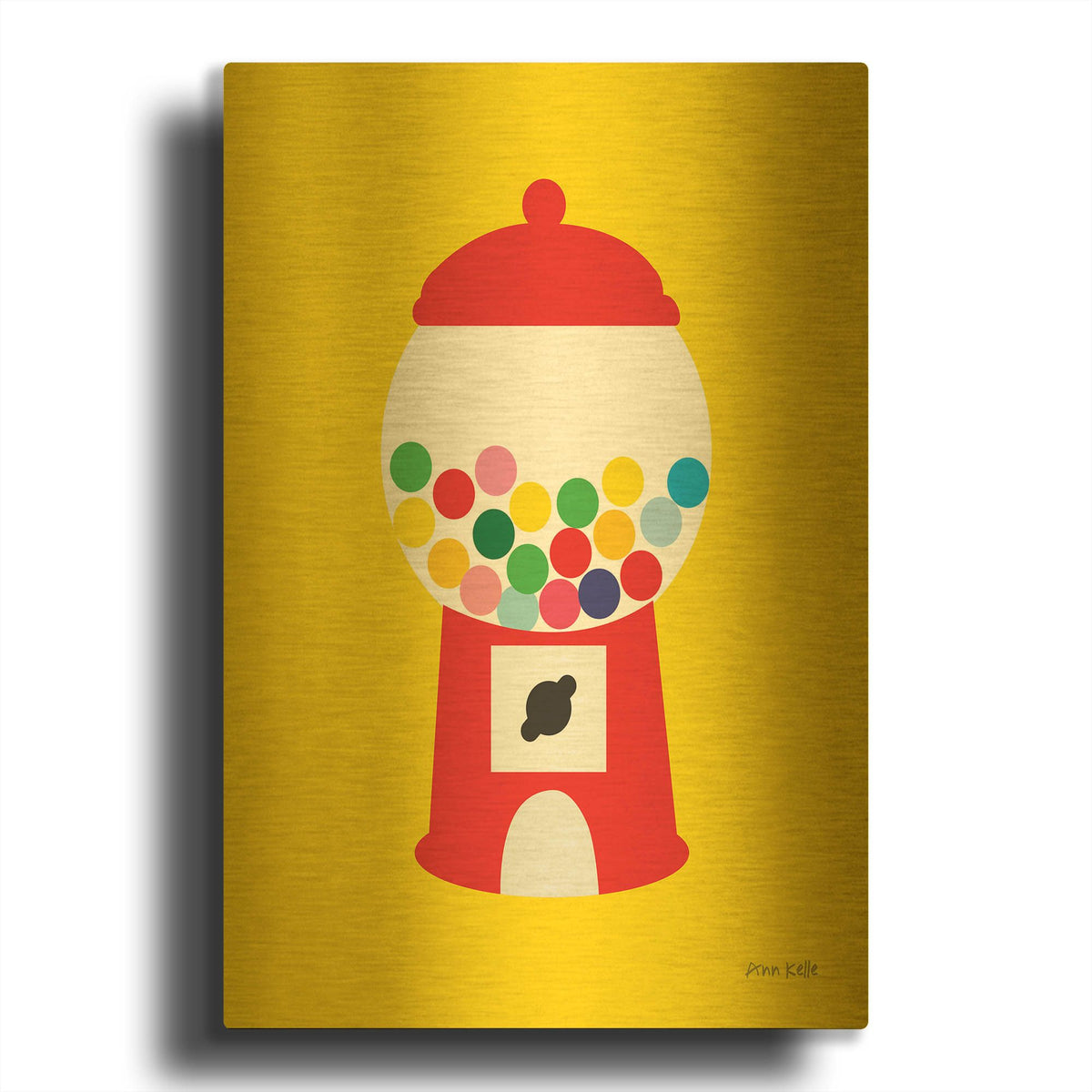 'Gumball Machine' By Ann Kelle Gold Metal Wall Art