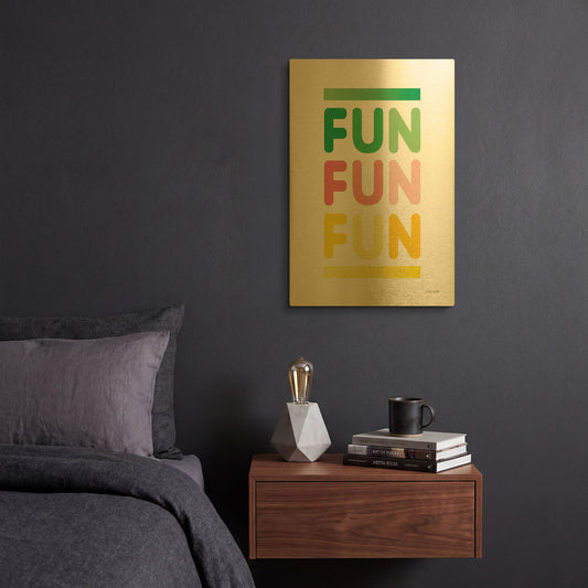 'Fun' By Ann Kelle Gold Metal Wall Art