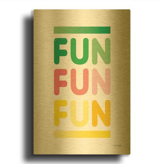 'Fun' By Ann Kelle Gold Metal Wall Art