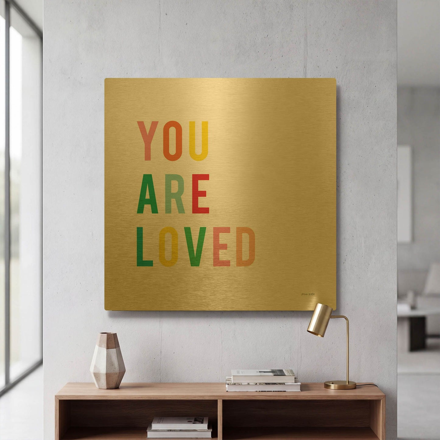 'You are Loved' By Ann Kelle Gold Metal Wall Art