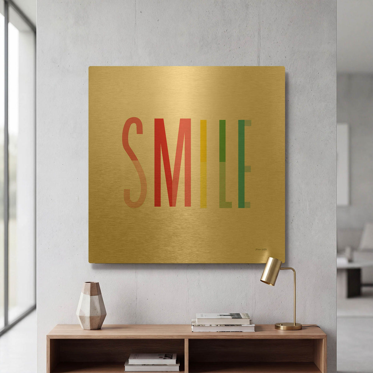 'Smile' By Ann Kelle Gold Metal Wall Art