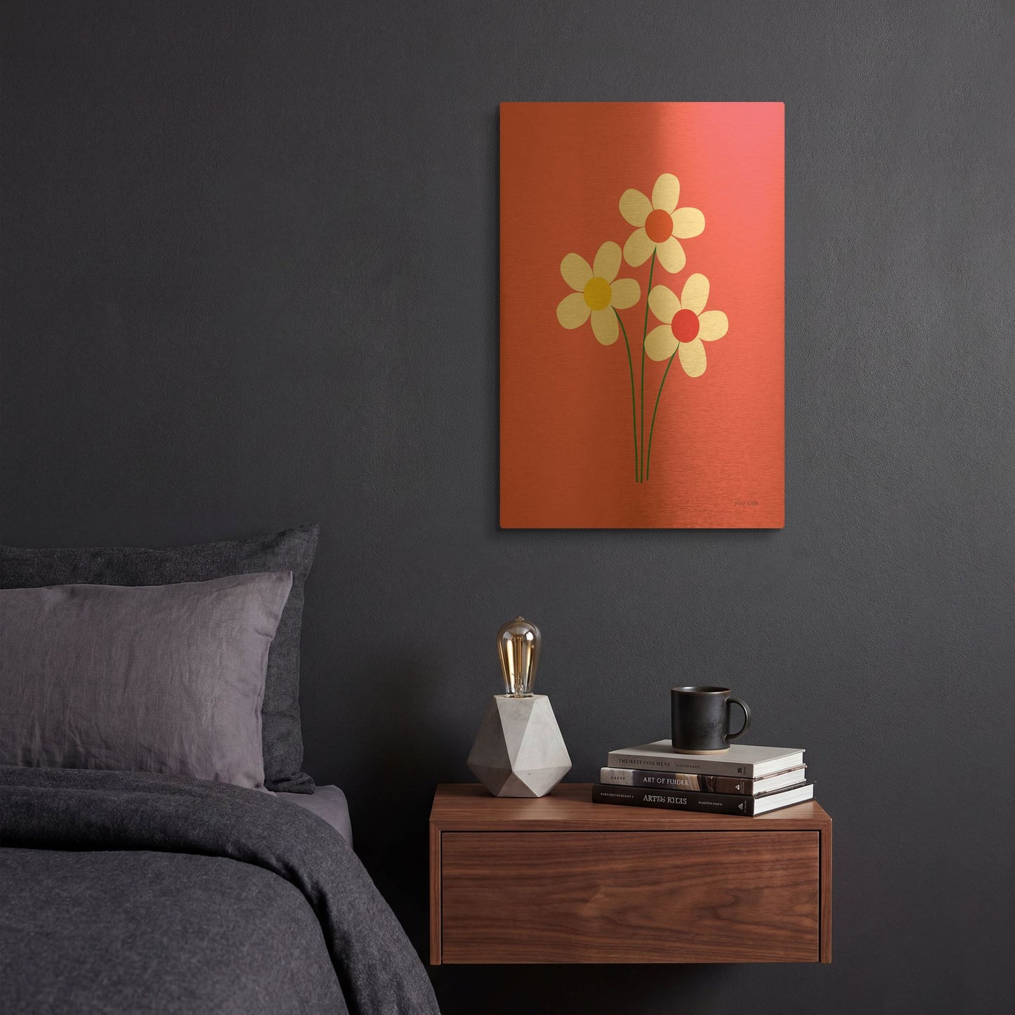 'Daisies I' By Ann Kelle Gold Metal Wall Art