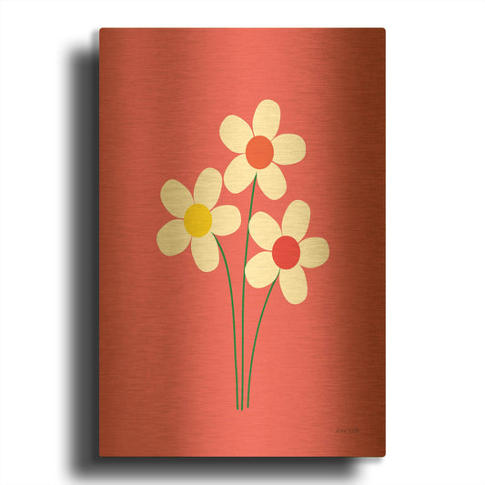 'Daisies I' By Ann Kelle Gold Metal Wall Art