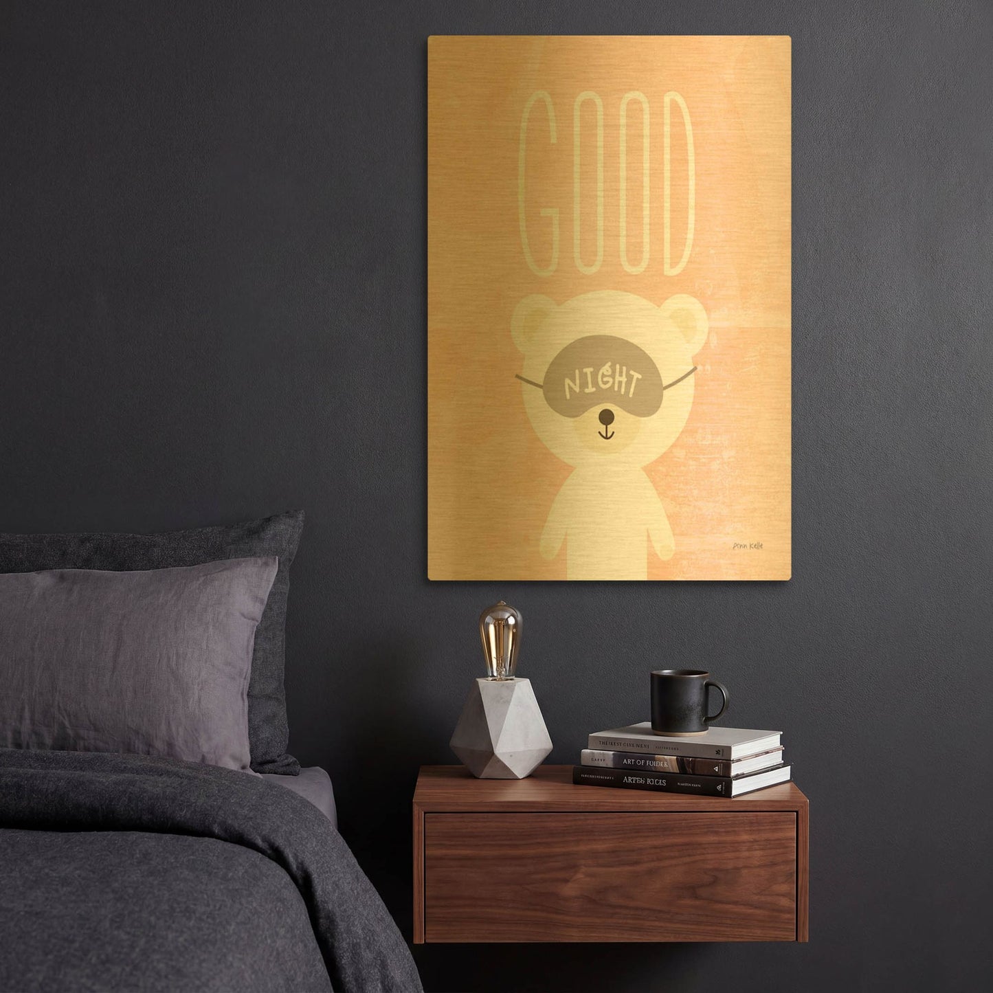 'Goodnight' By Ann Kelle Gold Metal Wall Art