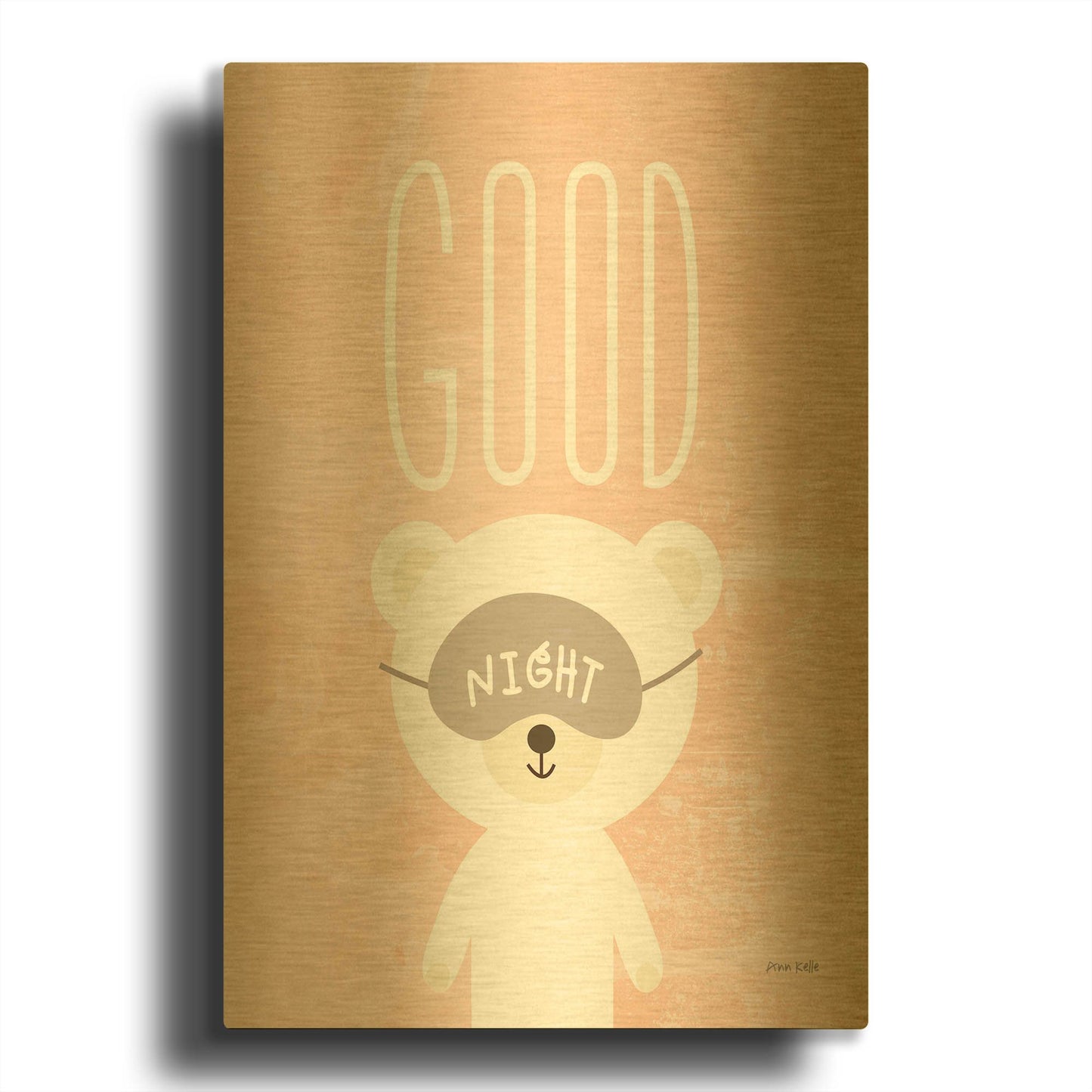 'Goodnight' By Ann Kelle Gold Metal Wall Art