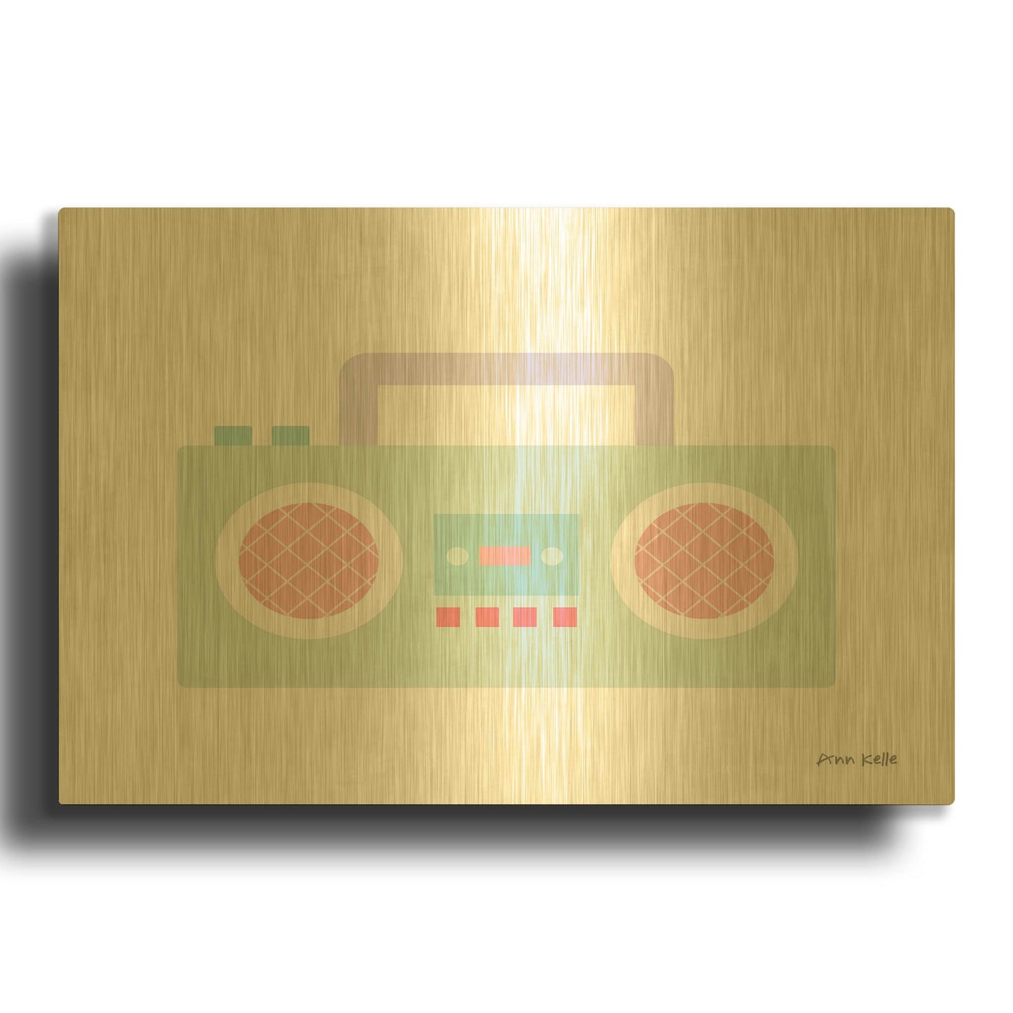 'Boombox' By Ann Kelle Gold Metal Wall Art