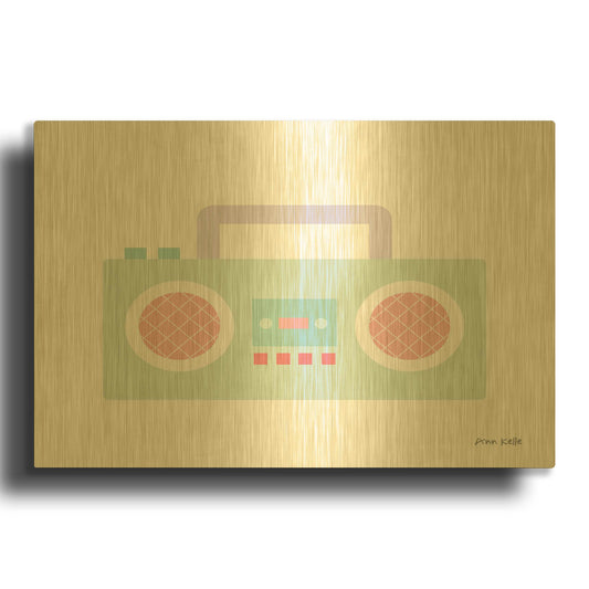'Boombox' By Ann Kelle Gold Metal Wall Art